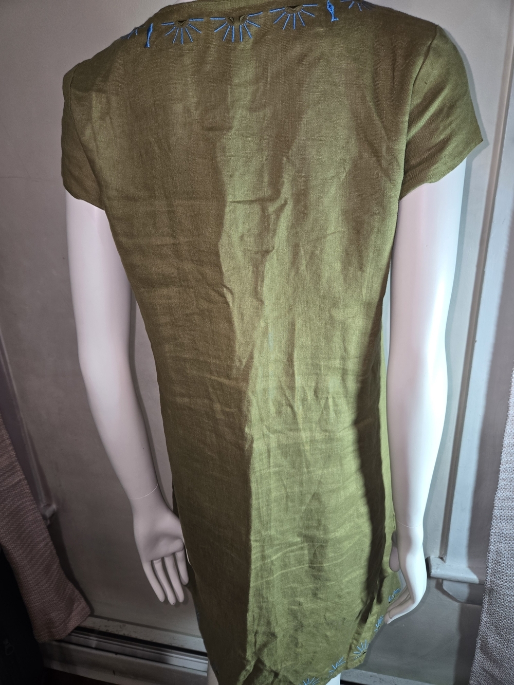 Green Embroidered Linen Dress - Brand - Picture 7 of 10